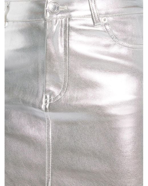 Staud Gray Oaklyn Metallic-effect Midi Skirt