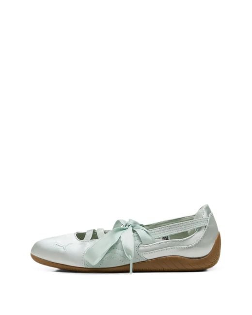 PUMA White Speedcat Satin Ballet Flats