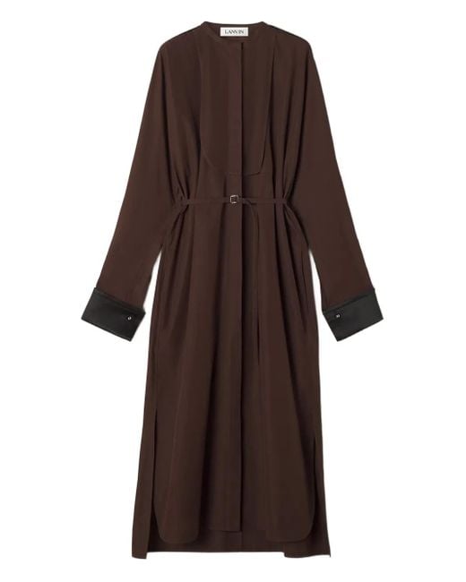Lanvin ベルテッド ドレス Brown