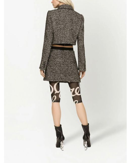 Dolce & Gabbana Gray Speckled Tweed Miniskirt