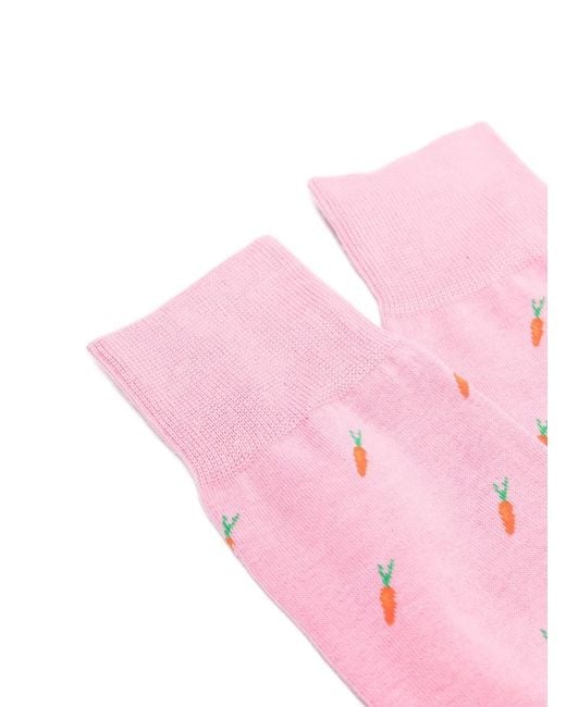 Paul Smith Pink Carro-Print Socks for men