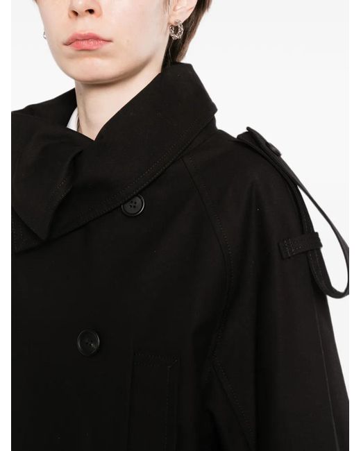 Yohji Yamamoto Black Double-Breasted Cropped Jacket