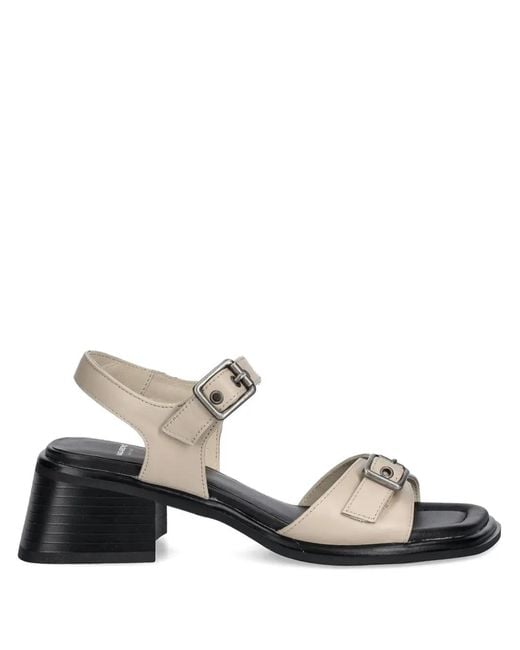 Vagabond Natural Ines Buckle-Detail Block-Heel Sandals