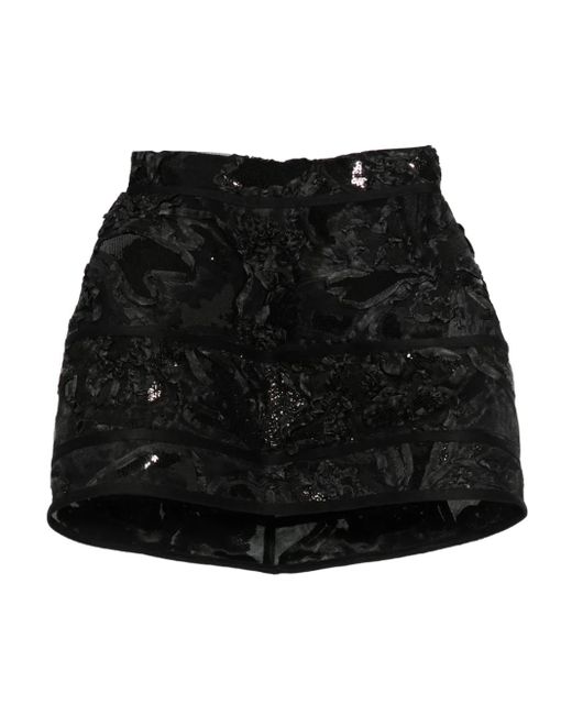 MITILIANE COUTURE Black Embroidered-Detail Skirt