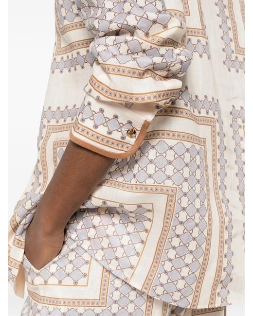 Zimmermann White Patterned Shirt