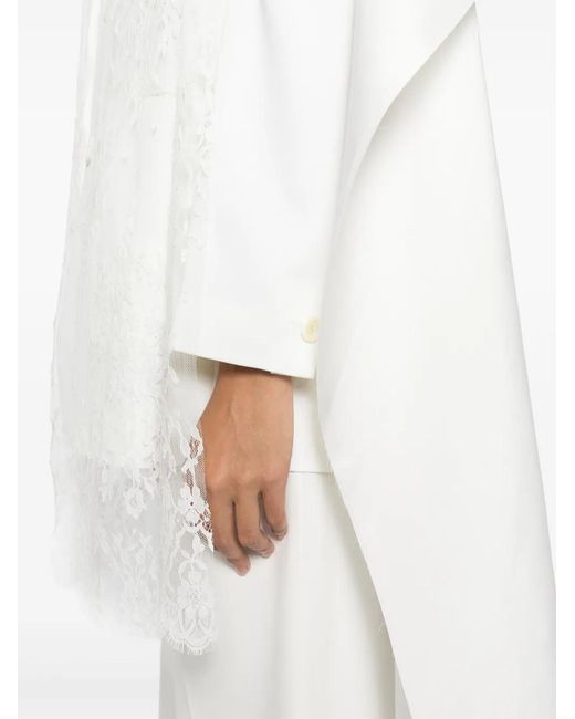Undercover White Lace-Trim Blazer