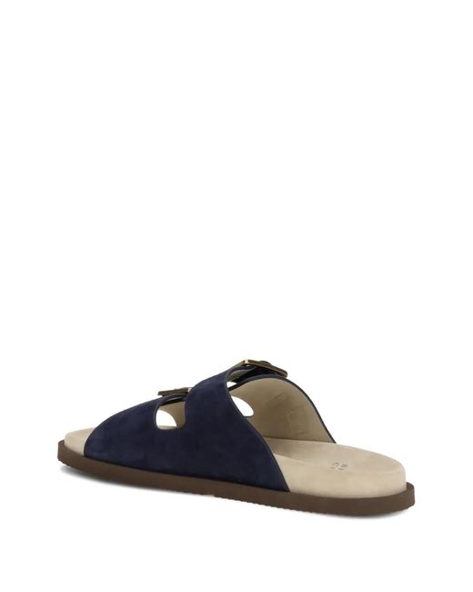 Brunello Cucinelli Blue Sliders for men