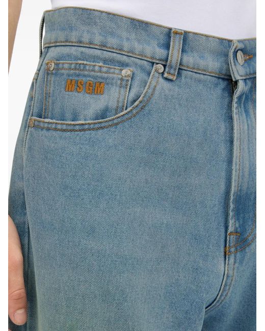 MSGM Blue Logo-Detail Jeans for men