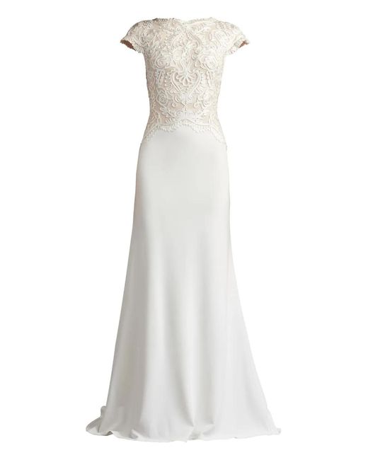 Tadashi Shoji White Isadora Embroidered Dress