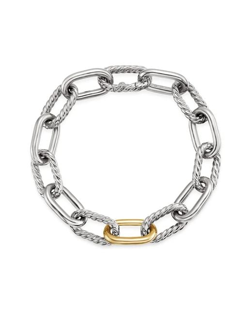 David Yurman Multicolor 18Kt And Sterling Dy Madison Chain Bracelet (11Mm)
