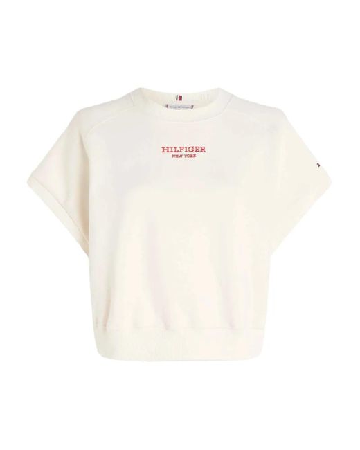 Tommy Hilfiger White Sweatshirt Mit Logo-Print