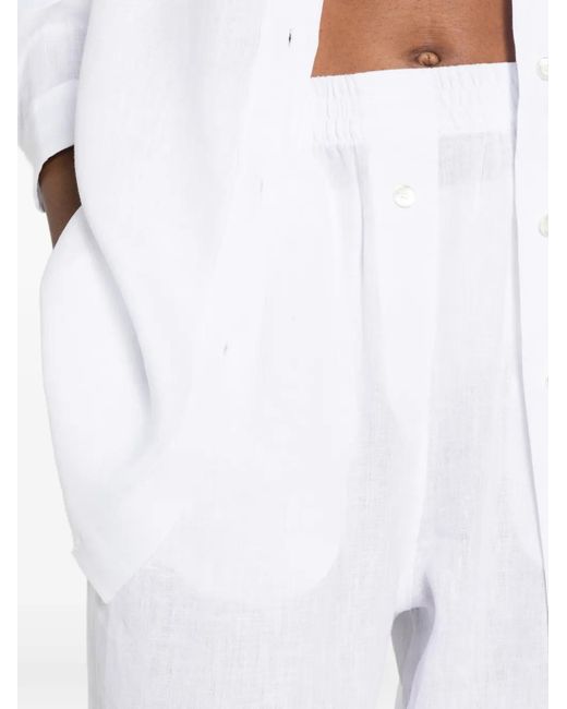 Riviera White Elasticated-Waistband Trousers