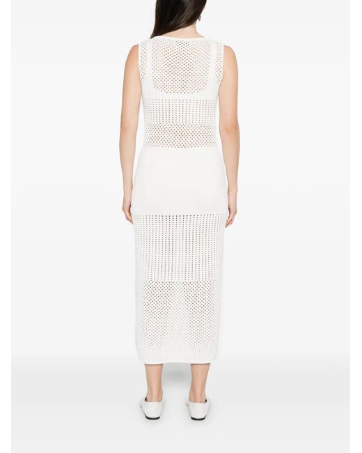 Sportmax White Spxfesta Midi Dress