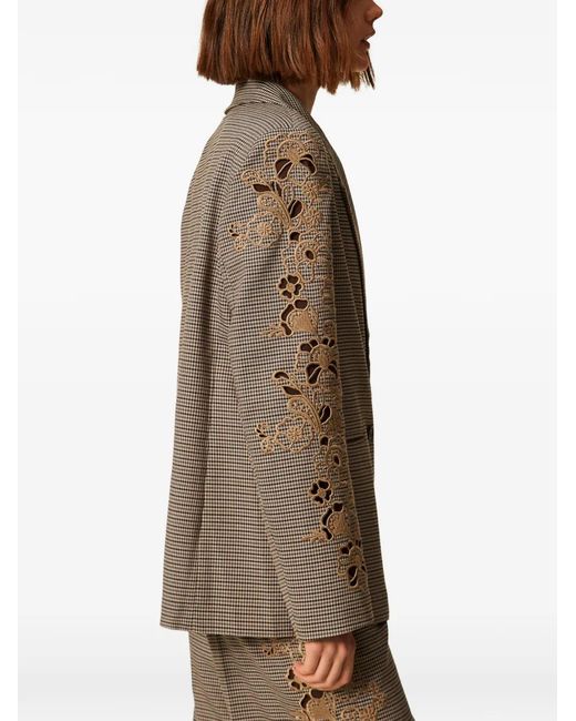 Twinset Brown Blazer À Motif Pied-De-Poule