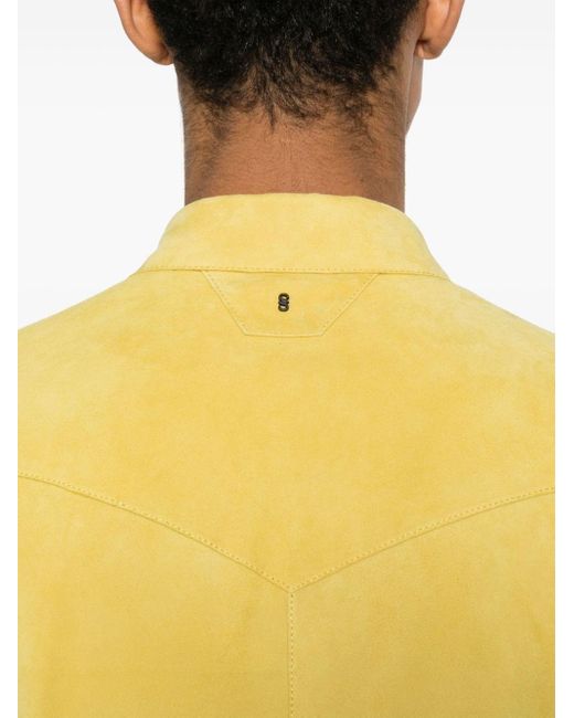 Salvatore Santoro Westernhemd aus Wildleder in Yellow für Herren