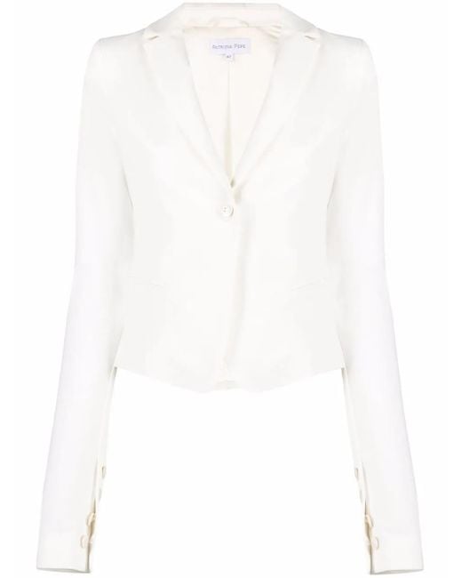 Patrizia Pepe White Single-Breasted Blazer