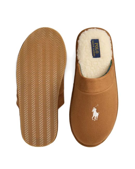 Polo Ralph Lauren Klarence Logo Slippers in Brown for Men | Lyst display picture 3