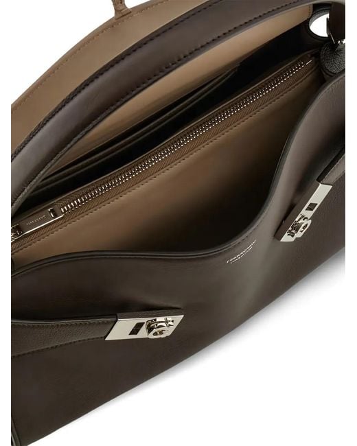 Ferragamo Black Hug Soft Shoulder Bag (M)