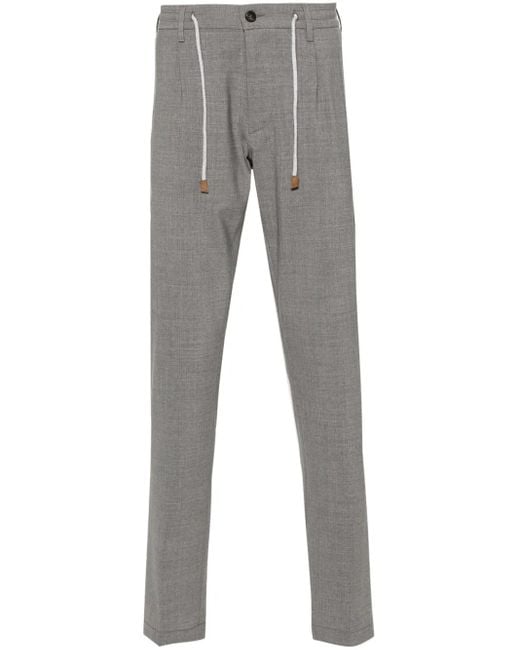 Eleventy Gray Pressed-Crease Trousers for men