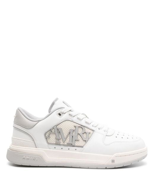 Amiri White Logo-embossed Leather Sneakers for men