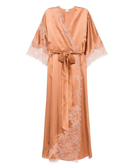 Carine Gilson Orange Morgenmantel Aus Seide