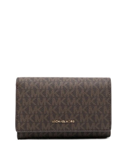 Michael Kors Lange Portemonnee Met Logo in het Gray