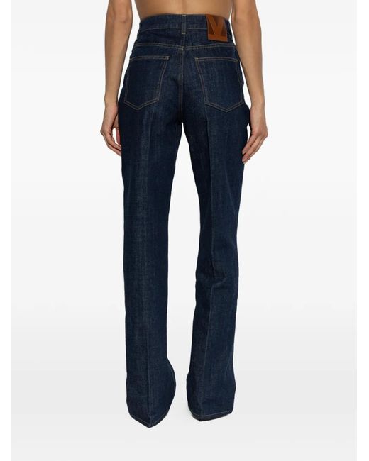 Valentino Garavani Blue Jean Droit À Boutonnière