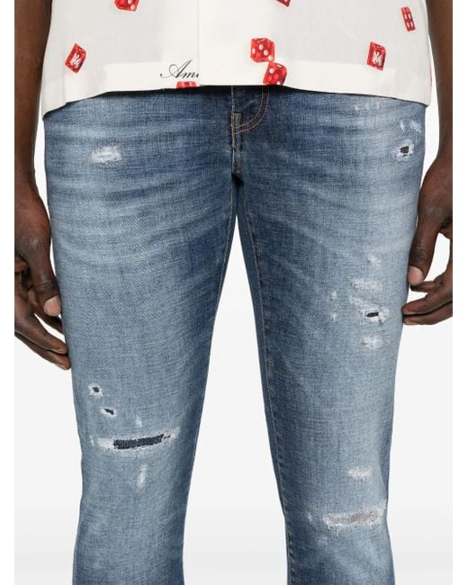 PT Torino Blue Logo-Patch Jeans for men