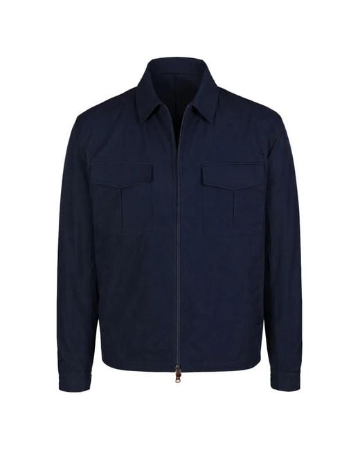 Kiton Blue Zip-Up Jacket for men