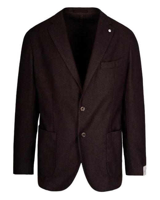 L.b.m. 1911 Black Notched Lapel Blazer for men