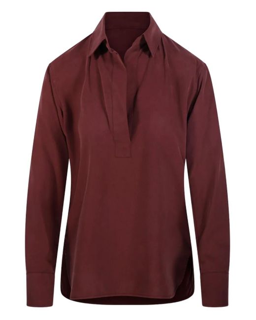 Max Mara Mirko Blouse Met Lange Mouwen En Kraag in het Red