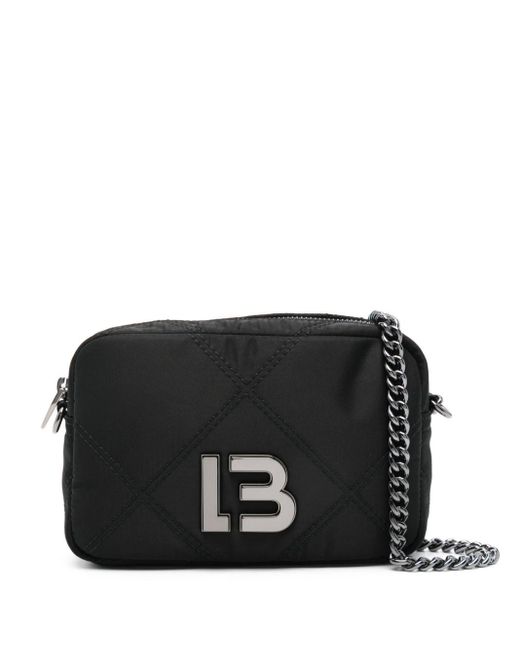 Bimba Y Lola Black Mini Logo-plaque Crossbody Bag