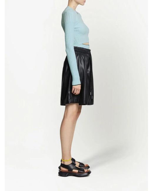 Proenza Schouler Blue Cut-Out Bouclé Knitted Top