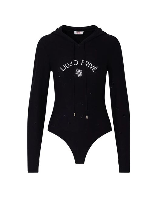 Liu Jo Black Knit Bodysuit With Hood