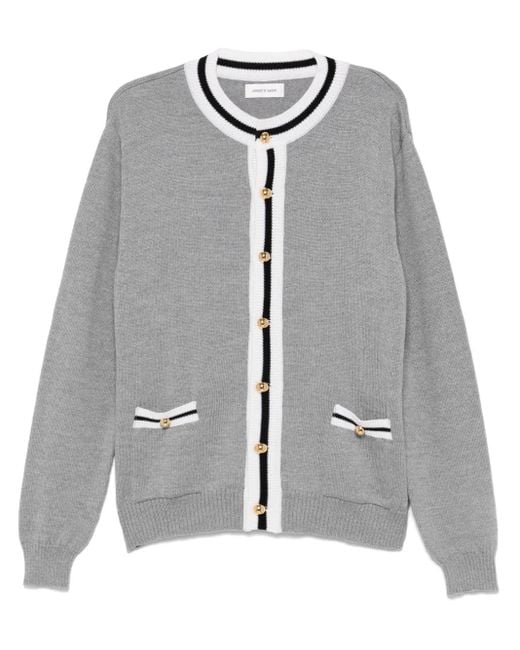 Ernest W. Baker Gray Contrasting-Trim Cardigan for men