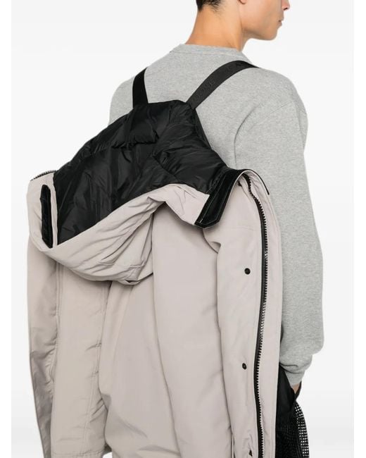 Canada Goose Natural Hooded Logo-Patch Coat for men