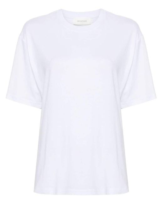 T-shirt en coton à col rond Sportmax en coloris White