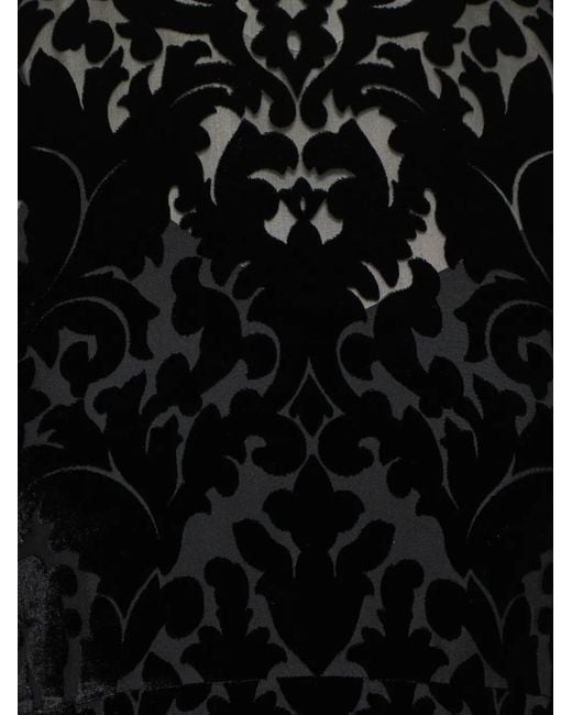 Gucci Black Devoré-Pattern Mini Dress