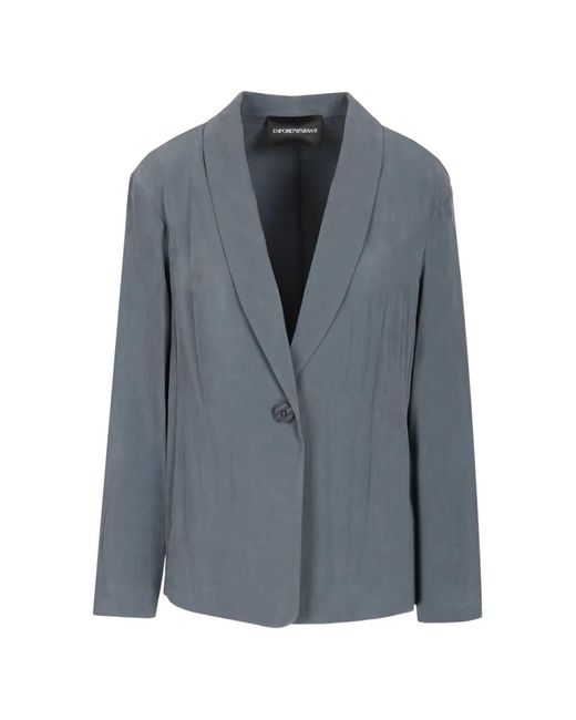 Emporio Armani Blue One-Button Blazer