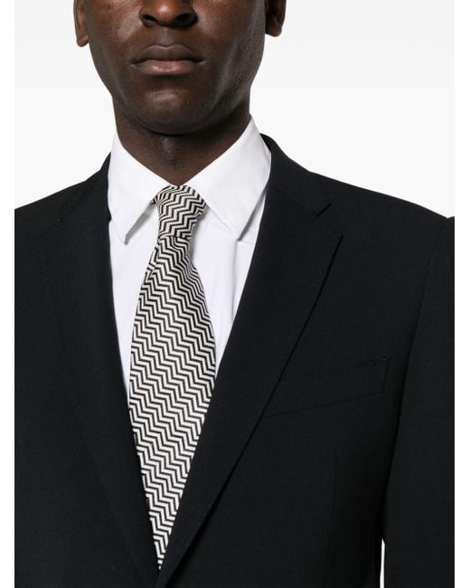 Costume boutonné à revers crantés Emporio Armani pour homme en coloris Black