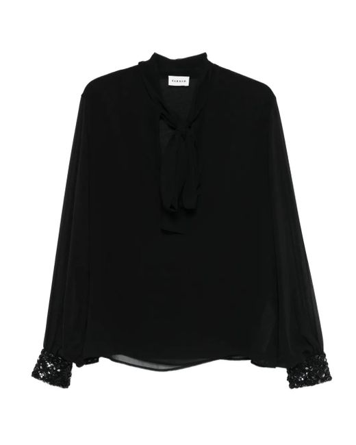 P.A.R.O.S.H. Black Embellished Blouse
