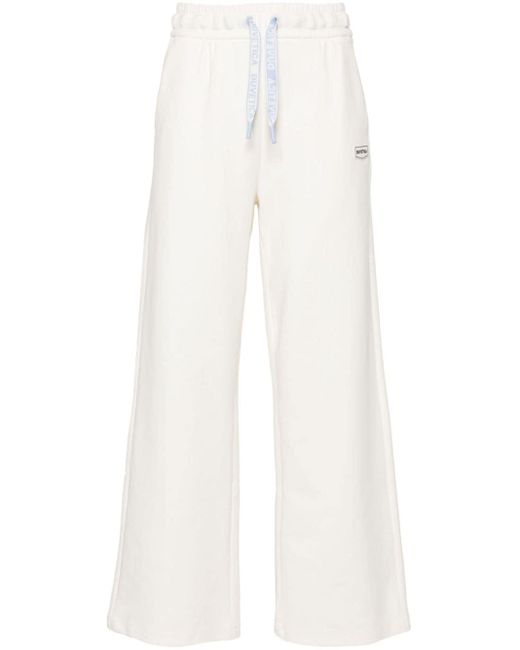 Duvetica White High-waist Track Trousers