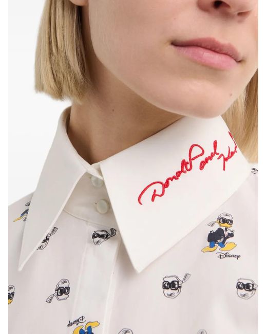 Karl Lagerfeld White X Disney All-Over Graphic-Print Shirt