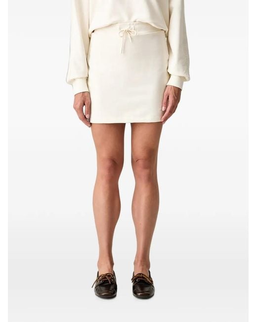 Guess White Embroidered-Logo Mini Skirt