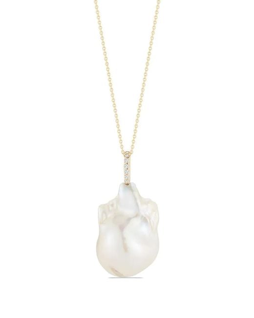 Mateo White 14Kt- Baroque Pearl And Diamond Necklace