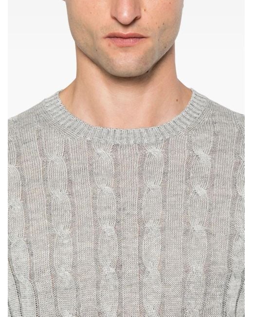 Gran Sasso Pullover Mit Zopfmuster in Gray für Herren