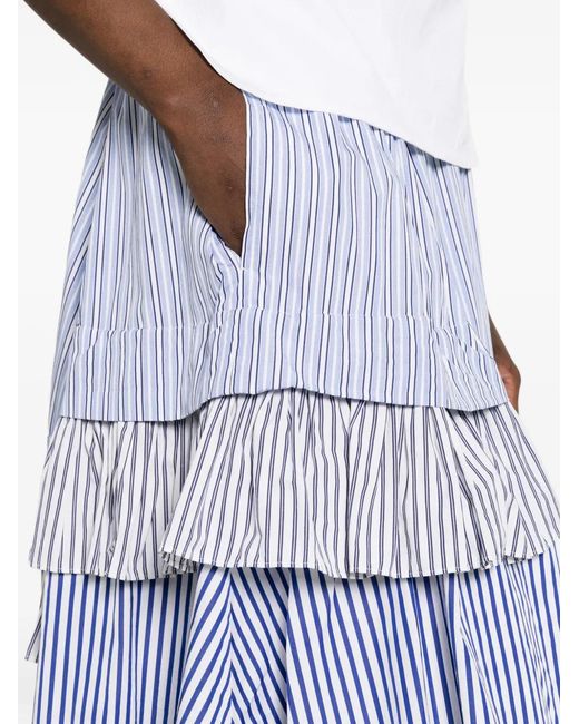 Comme des Garçons White Cotton Midi Skirt