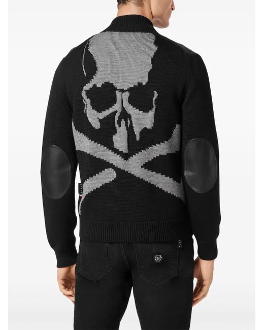 Philipp Plein Black Skull Bomber Jacket for men