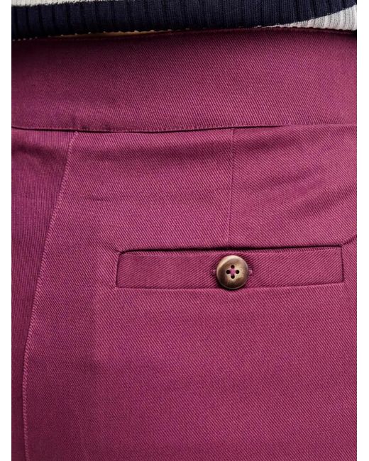 Benetton Red Cuffed Cropped Trousers