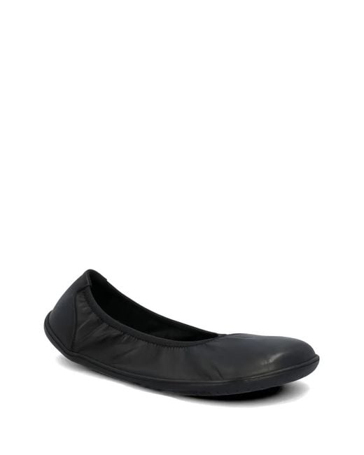 Groundies Black Elasticated-Trim Ballet Flats